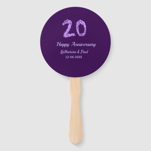 20th happy anniversary追加カップル名date purple ハンドファン (正面)