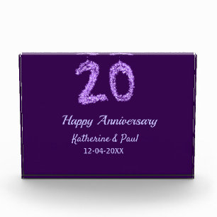 20th happy anniversary追加カップル名date purple フォトブロック