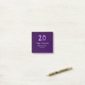 20th happy anniversary追加カップル名date purple ポストイット (デスク上)