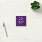 20th happy anniversary追加カップル名date purple ポストイット (オフィス)