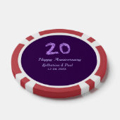 20th happy anniversary追加カップル名date purple ポーカーチップ (シングル)