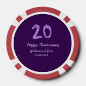 20th happy anniversary追加カップル名date purple ポーカーチップ (裏面)