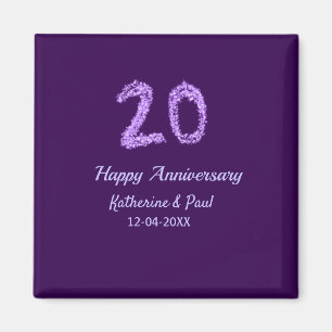 20th happy anniversary追加カップル名date purple マグネット