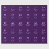 20th happy anniversary追加カップル名date purple ラッピングペーパー (フラット)