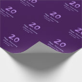 20th happy anniversary追加カップル名date purple ラッピングペーパー (角)