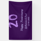 20th happy anniversary追加カップル名date purple 横断幕 (縦)