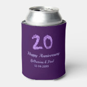 20th happy anniversary追加カップル名date purple 缶クーラー (缶正面)
