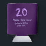 20th happy anniversary追加カップル名date purple 缶クーラー<br><div class="desc">デザイン</div>