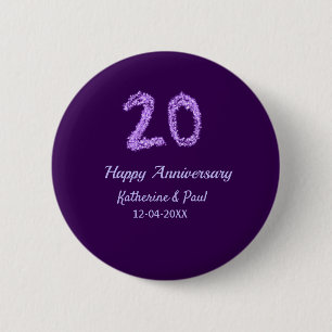 20th happy anniversary追加カップル名date purple 缶バッジ