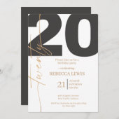 20th Twentieth Birthday Modern Twenty Party  招待状 (正面/裏面)