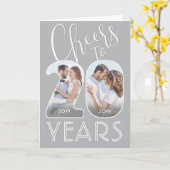 20th Wedding Anniversary Cheers to 20 Years Photo カード (黄色い花)