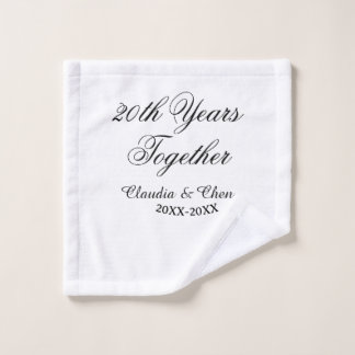 20th Years together anniversary name date year sim ウォッシュタオル
