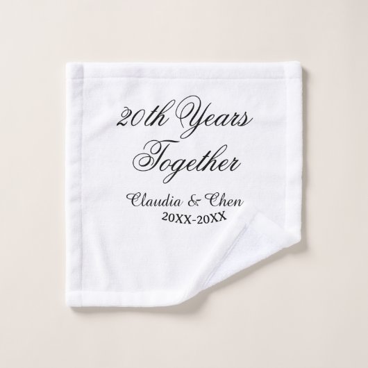 20th Years together anniversary name date year sim ウォッシュタオル (ウォッシュタオル)