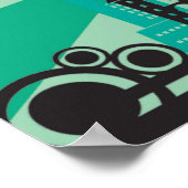 20x16抽象芸術グリーンシティウォールアート ポスター (角)