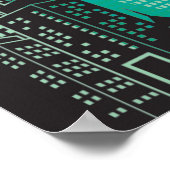 20x16抽象芸術グリーンシティウォールアート ポスター (角)