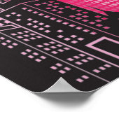 20x16抽象芸術ピンクシティウォールアート ポスター (角)