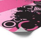 20x16抽象芸術ピンクシティウォールアート ポスター (角)