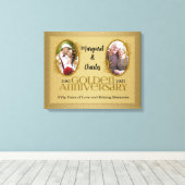 20x16 Golden 50th Annvsersaryフォトコラージュ キャンバスプリント (インサイチュ (ウッドフロア))