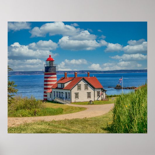 20x16 West Quoddy Head Light house, Lubec，メイン ポスター (正面)