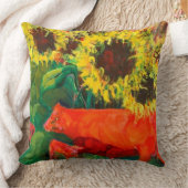 20X20綿赤い牛枕 クッション (ブランケット)