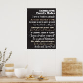 20x28 Chalk Personalized Family Rules House Sign ポスター (キッチン)