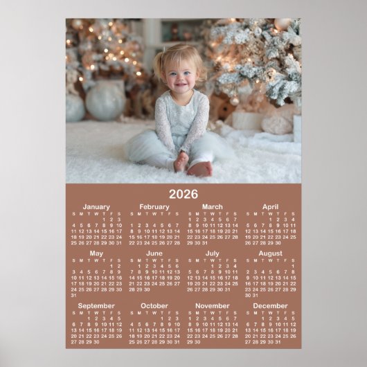 20x28 Photo Mocha 2026 Calendar ポスター (正面)
