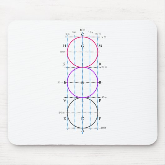 20x60mの馬場馬術裁判所**円** マウスパッド (正面)