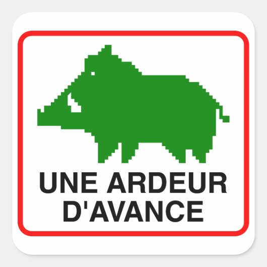 20x Small Sticker - UNE ARDEUR D'AVANCE スクエアシール (正面)