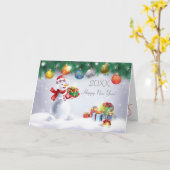 20XXおめでとうございます。ウィンターホリデーフェスティバル カード (黄色い花)