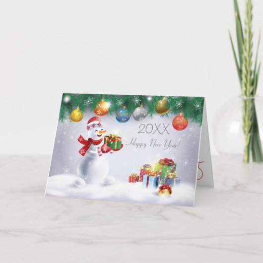 20XXおめでとうございます。ウィンターホリデーフェスティバル カード (正面)