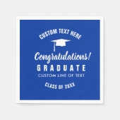 20XXおめでとうの卒業クラス王室のGrad Blue スタンダードカクテルナプキン (正面)
