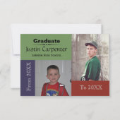 20XXから20XXまで2枚の写真 – 3x5グラード発表 招待状 (正面)