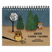 20XXかわいいキャンプ動物はRVの野性生物のプランナーをかわいがります カレンダー (カバー)