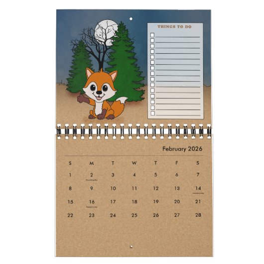 20XXかわいいキャンプ動物はRVの野性生物のプランナーをかわいがります カレンダー (2月 2026)