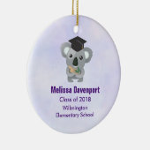 20xxの卒業の帽子のクラスのかわいいコアラ セラミックオーナメント (右)