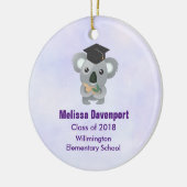 20xxの卒業の帽子のクラスのかわいいコアラ セラミックオーナメント (左)