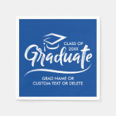 20XXの卒業クラスあなたの学校の色のカスタム スタンダードカクテルナプキン (正面)