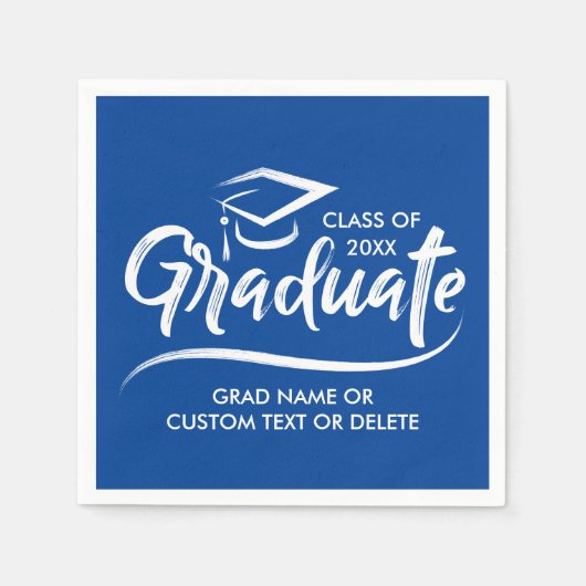 20XXの卒業クラスあなたの学校の色のカスタム スタンダードカクテルナプキン (正面)