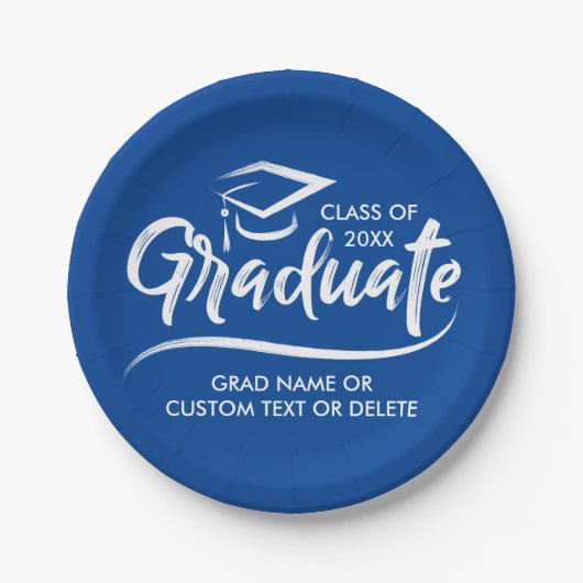 20XXの卒業クラスあなたの学校の色のカスタム ペーパープレート (正面)