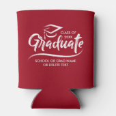 20XXの卒業クラスあなたの学校の色のカスタム 缶クーラー (裏面)