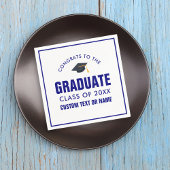 20XXの卒業クラスあなたの学校の色ブルー スタンダードカクテルナプキン