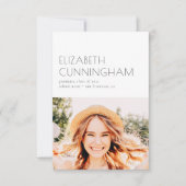 20XXの卒業クラスのミニマル写真卒業 案内状 (正面)