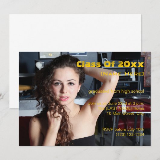 20xxの卒業クラス 招待状 (正面/裏面)