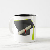 20XXの卒業ブラックキャップクラス名の追加 ツートーンマグカップ (正面左)