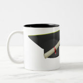 20XXの卒業ブラックキャップクラス名の追加 ツートーンマグカップ (左)