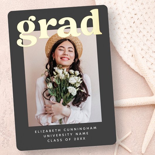 20XXの大学院モダン写真卒業 箔シーズンカード