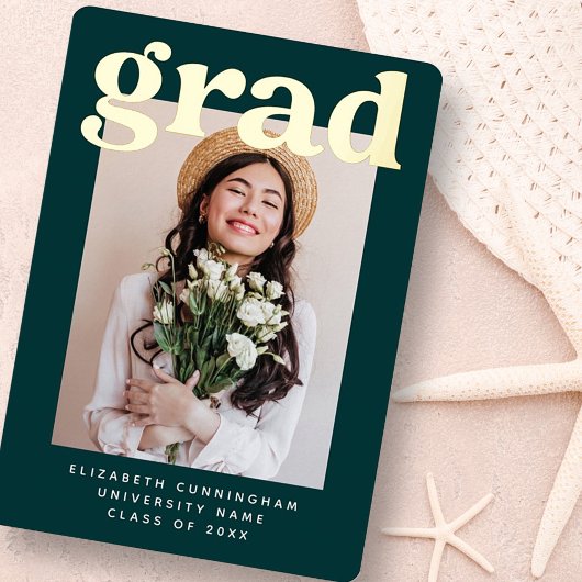 20XXの大学院モダン写真卒業 箔シーズンカード