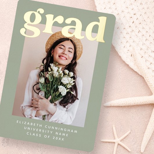 20XXの大学院モダン写真卒業 箔シーズンカード