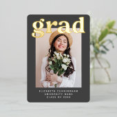 20XXの大学院モダン写真卒業 箔シーズンカード (立ち正面)