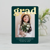 20XXの大学院モダン写真卒業 箔シーズンカード (立ち正面)